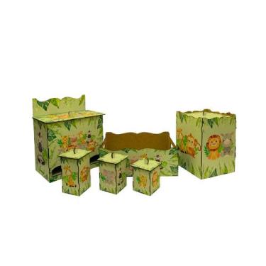 Imagem de Kit Higiene Bebê 6 Peças em Madeira Mdf Adesivado - ATACADÃO DO ARTESA