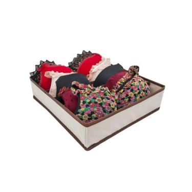Imagem de Kit 2 Organizador Gaveta Sutiã Calcinha Cueca 6 Divisórias - Secalux