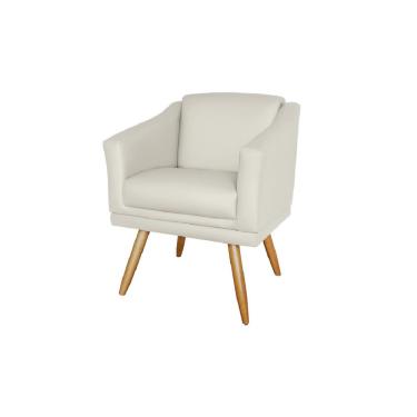 Imagem de Poltrona Decorativa San Diego Sala Recepção Escritório Bege Nude