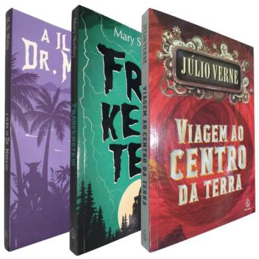 Imagem de 3 Livros Físicos Trindade da Ficção Científica A Ilha do Dr. Moreau, Frankenstein, Viagem ao Centro da Terra