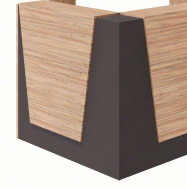 Imagem de Balcão de Atendimento em L Recepção Ameixa e Preto 121 cm