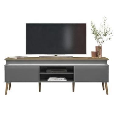 Imagem de Rack Para TV 75 POL 2 Portas 180 cm 4378 Carvalho Grafite ARLY - Milan