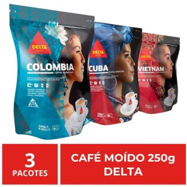 Imagem de Café Moído Importado, Delta, Origens, 3 Pacotes de 250g - Delta Cafés