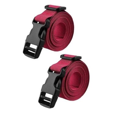 Imagem de Colaxi 2PCs Golf Carrinho Bolsa de carrinho Correias de fixação embalando 100 cm de ligação de nylon tiras de bagagem de amarração, Vermelho