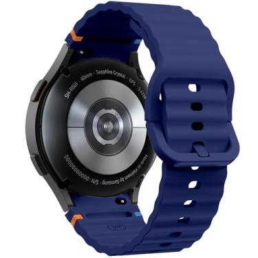 Imagem de DEALELE Pulseiras de substituição compatíveis com Samsung Galaxy Watch 7/6 / 5/4 de 40 mm / 44 mm / FE / 6 Classic / 5 Pro/4 Classic, pulseira de silicone sem lacunas de 20 mm para mulheres e homens