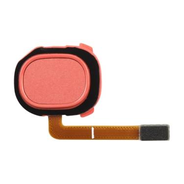 Imagem de BESJMYT Para Samsung Galaxy A20 Botão Liga/Desliga Laranja Coral e Sensor de Impressão Digital, Cabo Flexível, Cabo Flexível, Liga/Desliga, Botão de Controle, Conector Peças de Reparo SM-A205U
