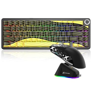 Imagem de Attack Shark X65PRO HE & X11 Combo para jogos, teclado magnético de efeito Hall e mouse ultraleve com base de carregamento RGB, sondagem de 8K, DPI de 22K, sem fio trimodo, troca a quente, para Win