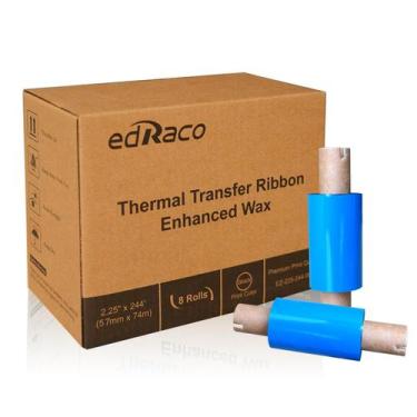 Imagem de Fitas de Transferência Térmica Edraco Enhanced Wax - 8 Rolos