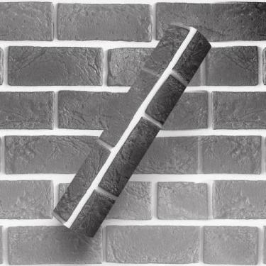 Imagem de Papel de Parede Adesivo Tema Tijolinhos Rusticos Preto  - Deliquadros,