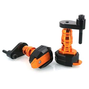 Imagem de Acc-Creativity Motocicleta CNC Alumínio Motor Crash Guard Case Frame Sliders Protector Proteção contra quedas Compatível com Kawasaki ZX-10R ZX10R ZX-6R ZX6R Z1000SX (Laranja)