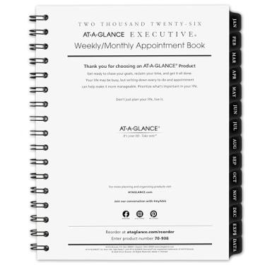 Imagem de AT-A-GLANCE Recarga de agenda mensal semanal 2026, 16,5 cm x 22,2 cm, médio, executivo (709081026)