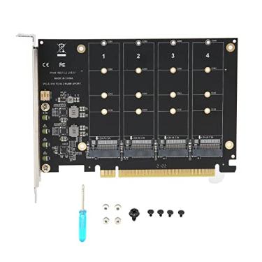 Imagem de Placa de expansão de controlador NVMe para PCIe Host de 4 portas, adaptador M.2 NVME para PCIe X16, suporta unidade sem 2230 2242 2260 2280, unidade sem Win8, 4 × 32 Gbps, com