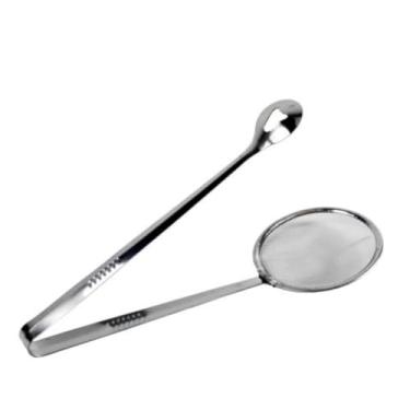 Imagem de Escumadeira Para Fritura Com Pegador Inox 28,5cm(Prata)