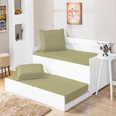 Imagem de Cobre Leito Solteiro Prático Caqui Enxovais Aquarela 2 Peças