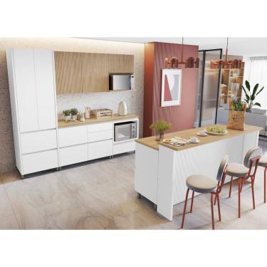 Imagem de Cozinha 8 Peças 8 Portas 12 Gavetas Forno Ilha Rainha 100% Mdf Branco/nature