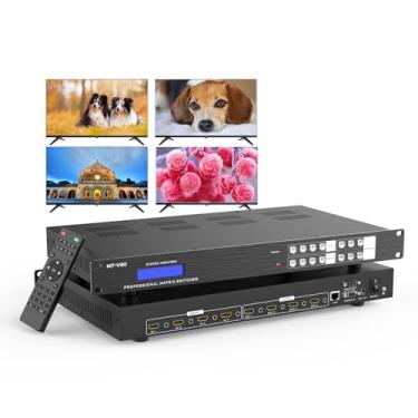 Imagem de MT-VIKI Comutador De Matriz Hdmi 2.1 4X4 8K Uhd Com Desembutidor Áudio, A 60 Hz E 4K 120 Hz, Edid, Rs232, Porta Lan, Aplicativo (4 Entradas 4 Saídas)