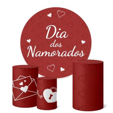 Imagem de Trio Capas Cilindro + Painel 1,50m Dia Dos Namorados - Fadrix, K1DNA01