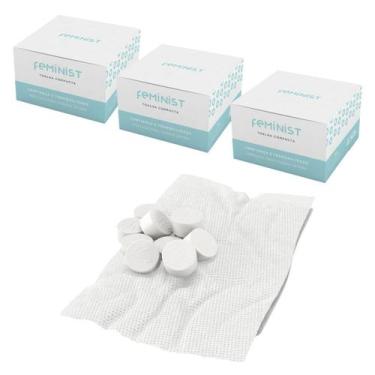 Imagem de Kit 3 Toalha Limpeza Intima Compacta Umedecida Feminist