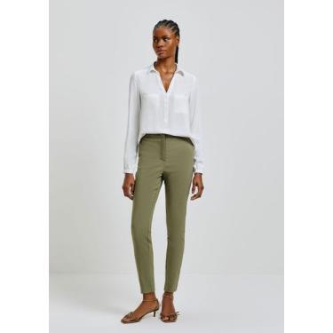 Imagem de Calça Básica Feminina Cintura Média Alfaiataria - Hering, 050, Verde