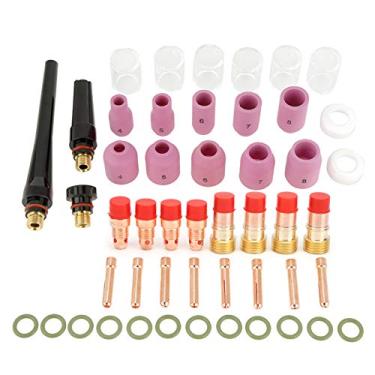 Imagem de Conjunto de 49 Peças para Lentes de Gás, Bicos de Alumina, Copos, Pinças, Kit de Acessórios para Tocha de Soldagem Mrisata Tig, Conjunto de Lentes