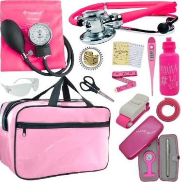 Imagem de Kit Bolsa Aparelho de Pressão Esfigmomanômetro Esteto Incoterm - Love 