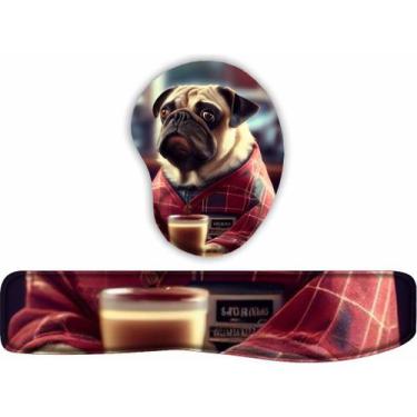 Imagem de Kit Mouse Pad + Apoio De Teclado Pug Coleção 3 - Estampado, 2