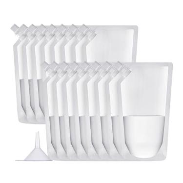 Imagem de MATATAMAX Frascos de plástico - Bolsas de bebida para adultos sem álcool, sem BPA, plástico de grau alimentício à prova de vazamento para viagens, corredores de rum para cruzeiros (453.6 g-16PCS)