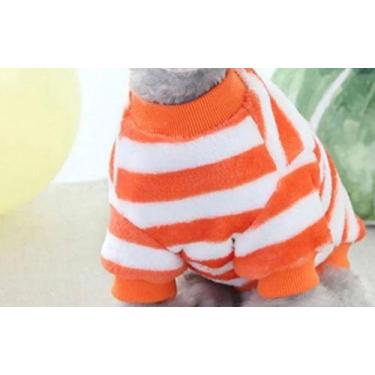 Imagem de Roupa pet pequeno porte listra laranja