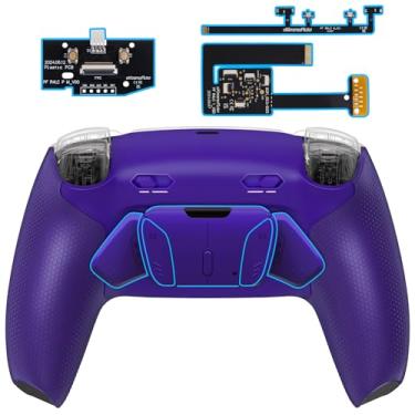 Imagem de eXtremeRate Kit De Pás Traseiras Rise4 Plus Max Com Travas Gatilho E Empunhadura Emborrachada Para Controle Ps5 Bdm-010 020, Botões Remapeáveis - Galactic Purple Não