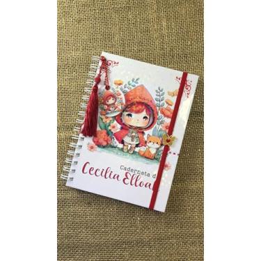 Imagem de Caderneta de Saúde Infantil Personalizada, Tema Chapeuzinho Vermelho (m2), Capa Holográfica, A5, com Chaveiro e Pingente