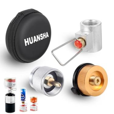 Imagem de Conjunto de adaptadores de propano/isobutano/butano/recarga, conversão de adaptador de propano para butano, câmbio de recipiente de combustível butano, kit de válvula adaptador de refil de fogão para mochila de acampamento para tanque de gás de propano de 400 g