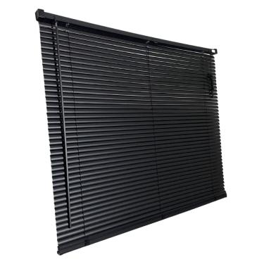 Imagem de Persiana Horizontal PVC Block Preta 80 (L) x 220 (A) Cm Lâminas Alta Cobertura e Kit de Instalação