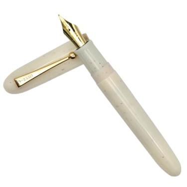 Imagem de Ranvi Jinhao 9013 Caneta-tinteiro ponta de batimento cardíaco, ponta fina, 0,5 mm, caneta de tinta para escrita, com conversor (branca)