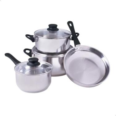 Imagem de Conjunto 4 Panelas Inox com Tampa de Vidro – Indução, Cabo Térmico, Lava-Louças Escritex