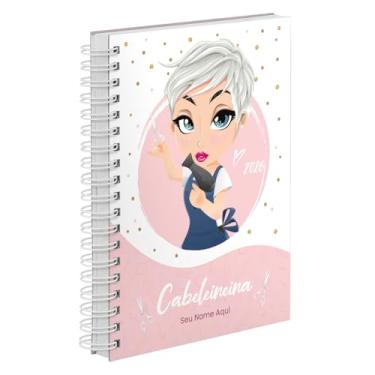 Imagem de Agenda Comercial 2026 Personalizada Capa Dura Cabeleireira Platinada Cores (Rosa)