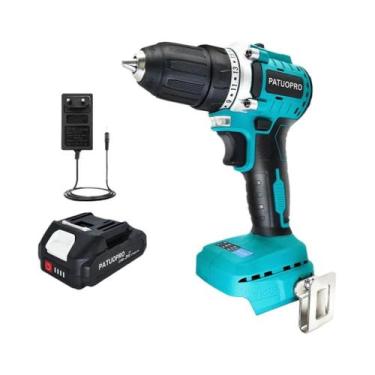 Imagem de Furadeira Elétrica Sem Fio 21V Brushless 10mm Chave De Fenda 2 Velocid