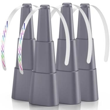 Imagem de Grete Gotye Pacote com 4 ventiladores de comida para mesas, ventilador de comida interno e externo, ventilador portátil alimentado por bateria para casa, restaurante, festa, piquenique, pátio (cinza)