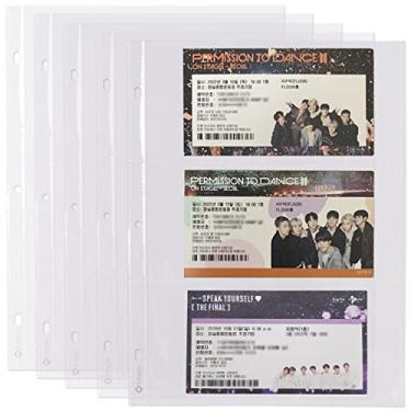 Imagem de hihaba 3 bolsos (20,3 x 9,4 cm) (10 folhas) de bolso transparente, páginas de refil de álbum de fotos para cartões fotográficos Kpop, beisebol, cartões colecionáveis, cabe em fichário de 3 anéis