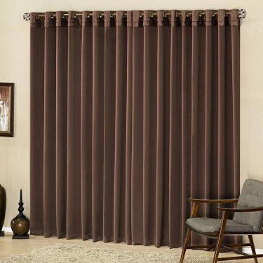 Imagem de Cortina Parys 3 Metros Semi Blackout Sala Quarto Para Varão - Tabaco