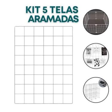 Imagem de Kit 5 Telas Aramada 30x40cm Exposição de Produtos Organização Loja Qua