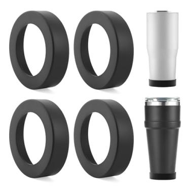Imagem de Capa para bota de silicone 4 peças compatível com YETI Rambler Tumbler 567.0 g/850.5 g, protetor de garrafa de água antiderrapante para viagem, porta-copos de caneca de acampamento para fundo de 7-7,5