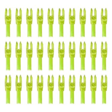 Imagem de PATIKIL Flechas para tiro com arco 4,2 mm, pacote com 30 peças de plástico para inserção de flecha de substituição para caça e tiro arco recurvo, amarelo transparente