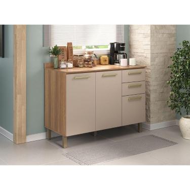 Imagem de Balcão Luciane 3 Portas 2 Gavetas 1,20 Sem Tampo cinammon