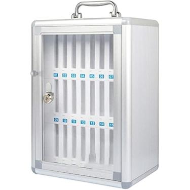 Imagem de Armário De Armazenamento Para Celular Cofre Exame Escolar Trabalho Fechadura Transparente Com Armário Numerado, Silver, 24