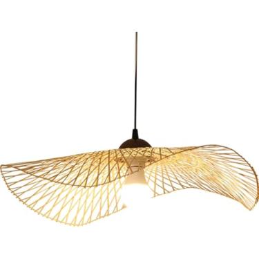 Imagem de Lâmpada Pendente Retrô De Vime De Bambu Tecida à Mão Lâmpada Suspensa E27 Lustre De Bambu Ajustável Em Altura Restaurante Loft Luz Pendente Decorativa Sala De Estar Quarto L, 65cm