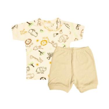 Imagem de Kit Camiseta e Short de Bebê Menino Menina Algodão 0-9 Meses - Koala B