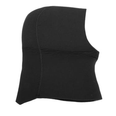 Imagem de Capuz de tuno -de -teta de 5 mm de neoprene chapéu de mergulho de borracha surf snorkeling Proteção da cabeça da cabeça da cabeça UV Black respirável preto (L/xl)
