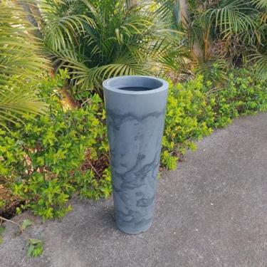 Imagem de Vaso polietileno para plantas decorativo coluna efeito marmorizado 68x25