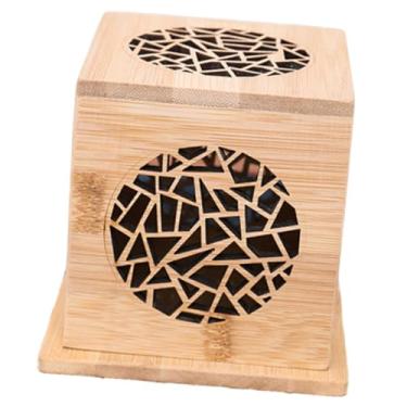 Imagem de Fenteer Caixa de incenso de bambu com ornamentos vazados esculpidos à mão para decoração de casa, porta-incenso para sala de chá, escritório, meditação, Style B