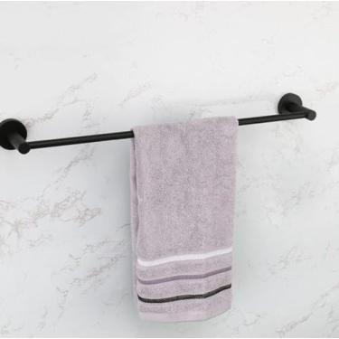 Imagem de Acessórios para banheiro Toalheiro Prateleira Barra Suporte para rolo de papel com capa Suporte para toalha de mão Gancho para roupão Suporte para escova de vaso sanitário Preto (barra única)